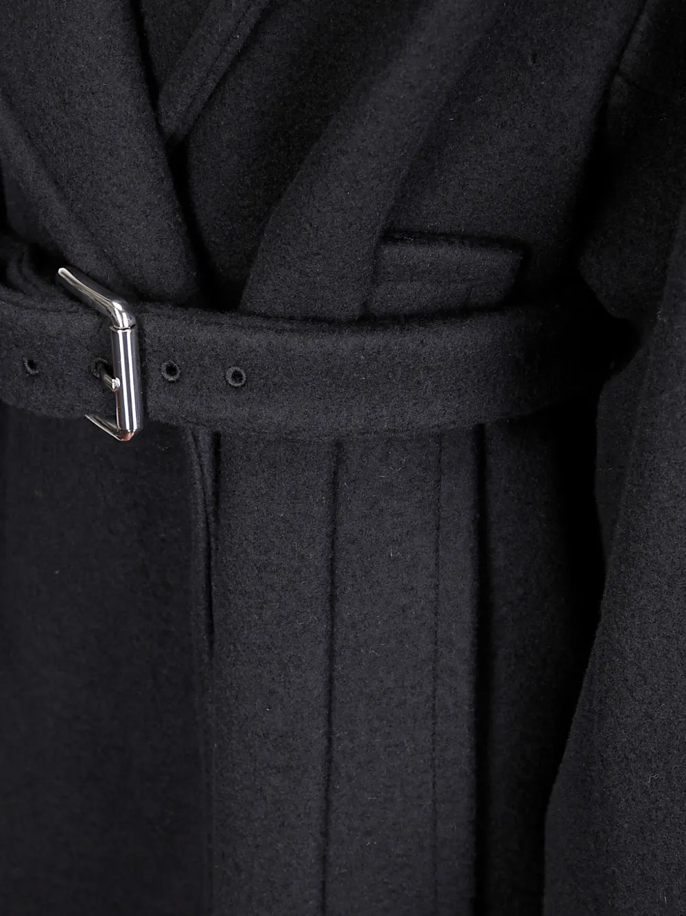 Sportmax Zebra Virgin Wool Wrap Coat In Black