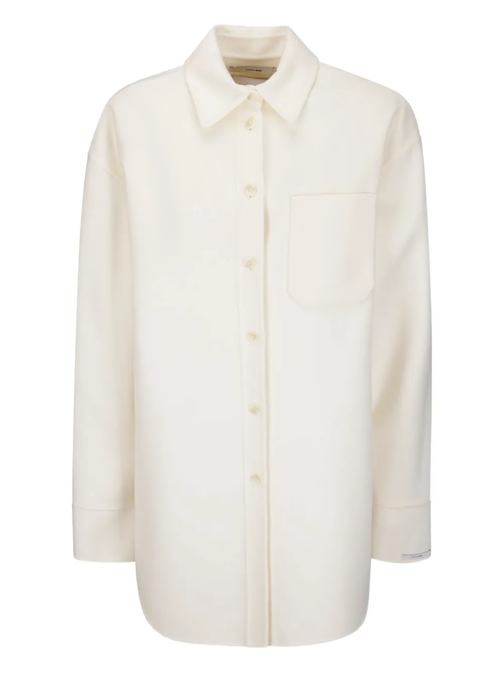 Sportmax White Short Coat With Shirt Styling And Oversized Fit In Brown