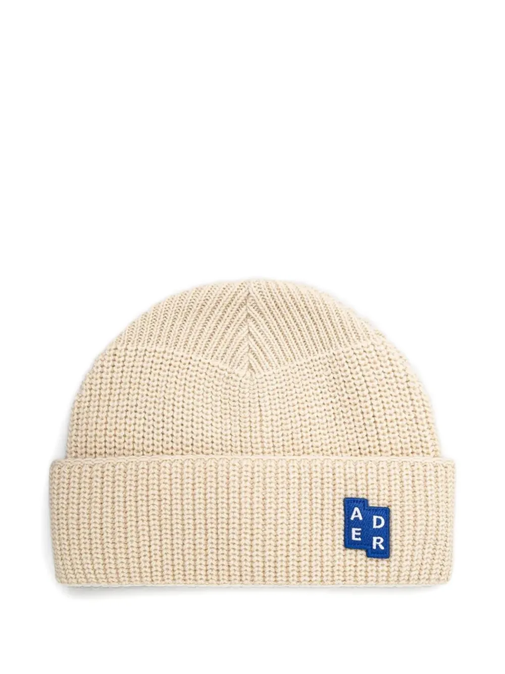 Ader Error Ribbed-knit Logo Beanie In Neutral