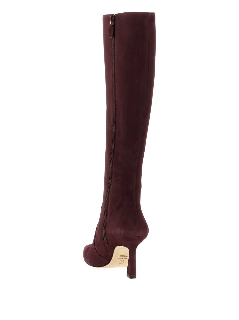 Stuart Weitzman 85mm Vinnie Side-zip Boots In Burgundy