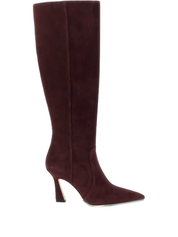 Stuart Weitzman 85mm Vinnie Side-zip Boots in Red