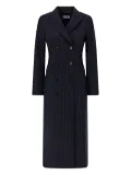 Alberto Biani pinstripe double-breasted coat - Blue