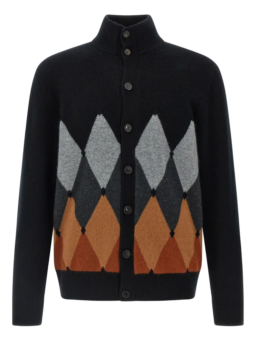 Ballantyne Cardigan Argyle Sweaters And Cardigans Black In Black