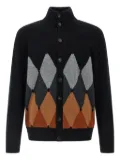 Ballantyne argyle high-neck cardigan - Black