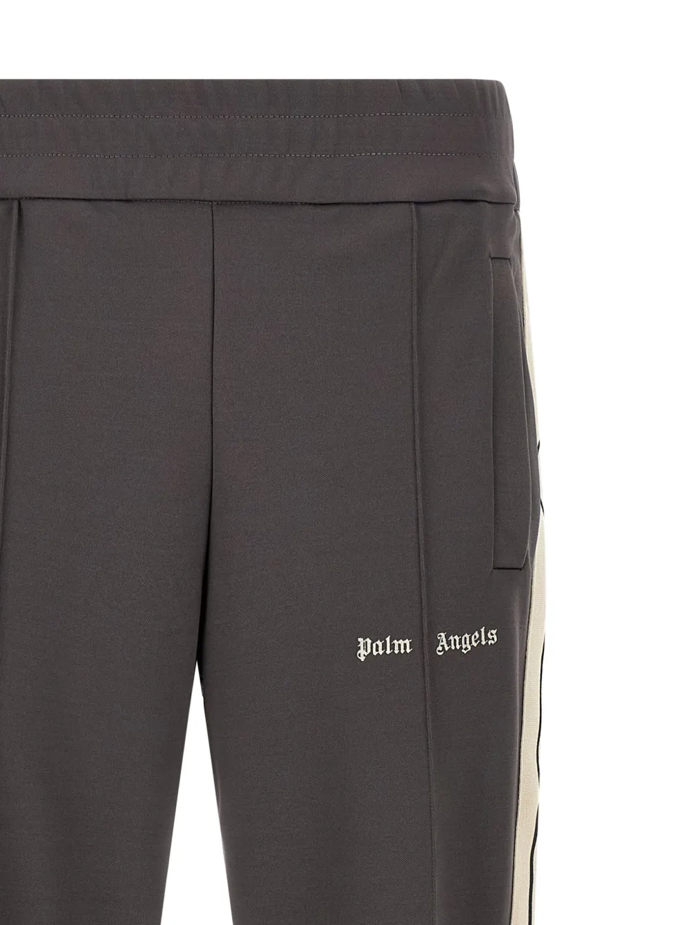 Palm Angels Logo Track Joggers Straight Leg Style In Brown