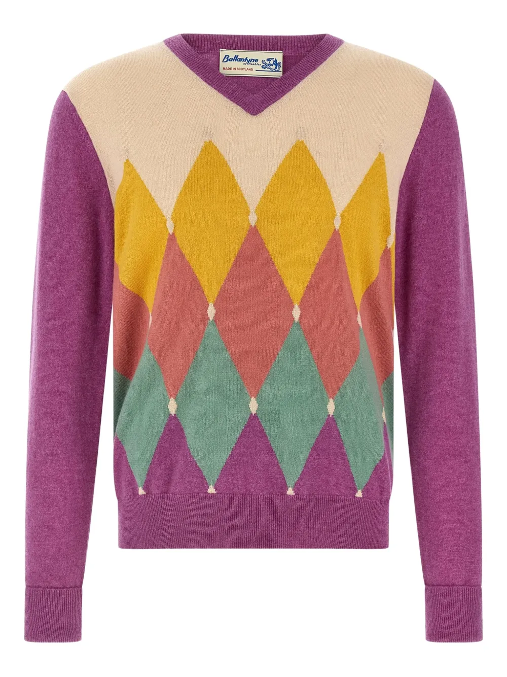 Ballantyne Argyle Sweater Sweaters And Cardigans Purple In Multi