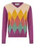 Ballantyne argyle-pattern v-neck sweater - Purple