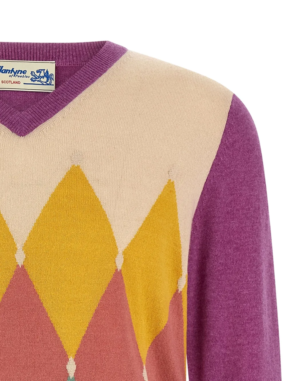 Ballantyne Argyle Sweater Sweaters And Cardigans Purple In Multi