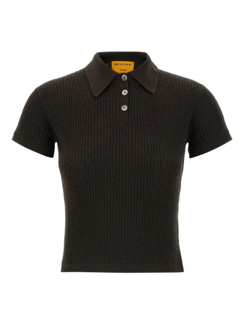 Guest In Residence waffle-knit polo top