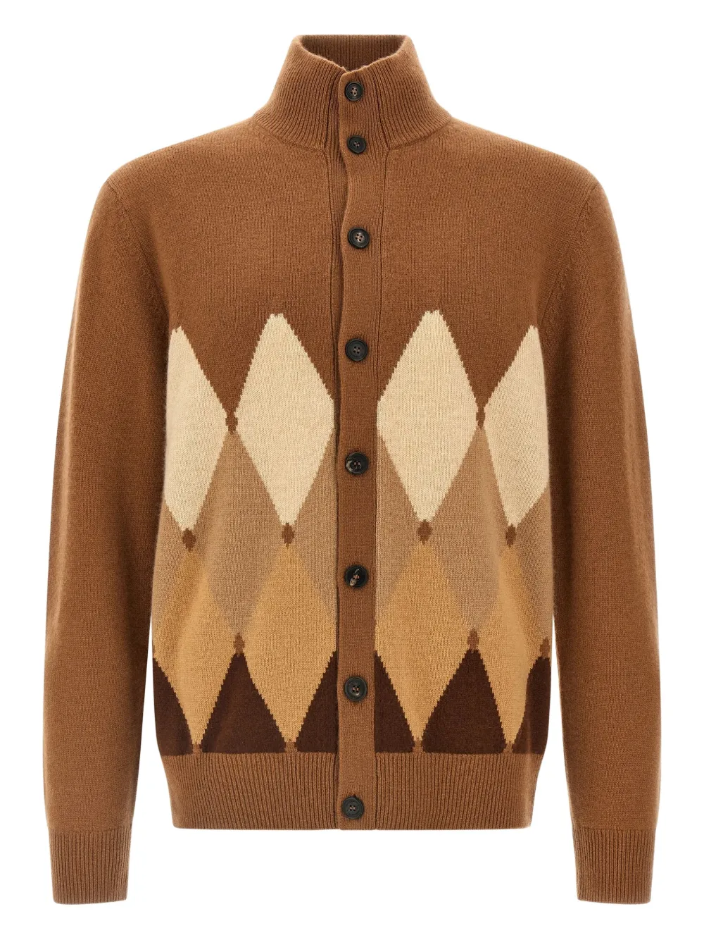 Ballantyne Cardigan Argyle Sweaters And Cardigans Brown In Brown