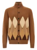 Ballantyne argyle-pattern high-neck cardigan - Brown