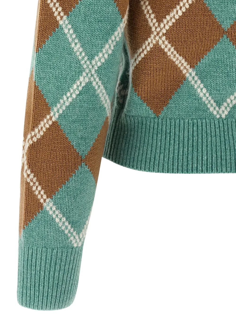Guest In Residence Argyle-pattern Wool-cashmere Polo Shirt In Green