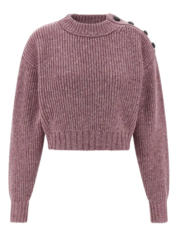 Chloé Long-sleeve Button-detailed Sweater in Pink