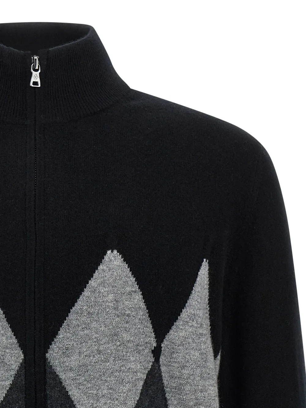 Ballantyne Cardigan Argyle Sweaters And Cardigans Black In Black