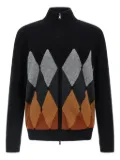 Ballantyne argyle-pattern zip-up cardigan - Black