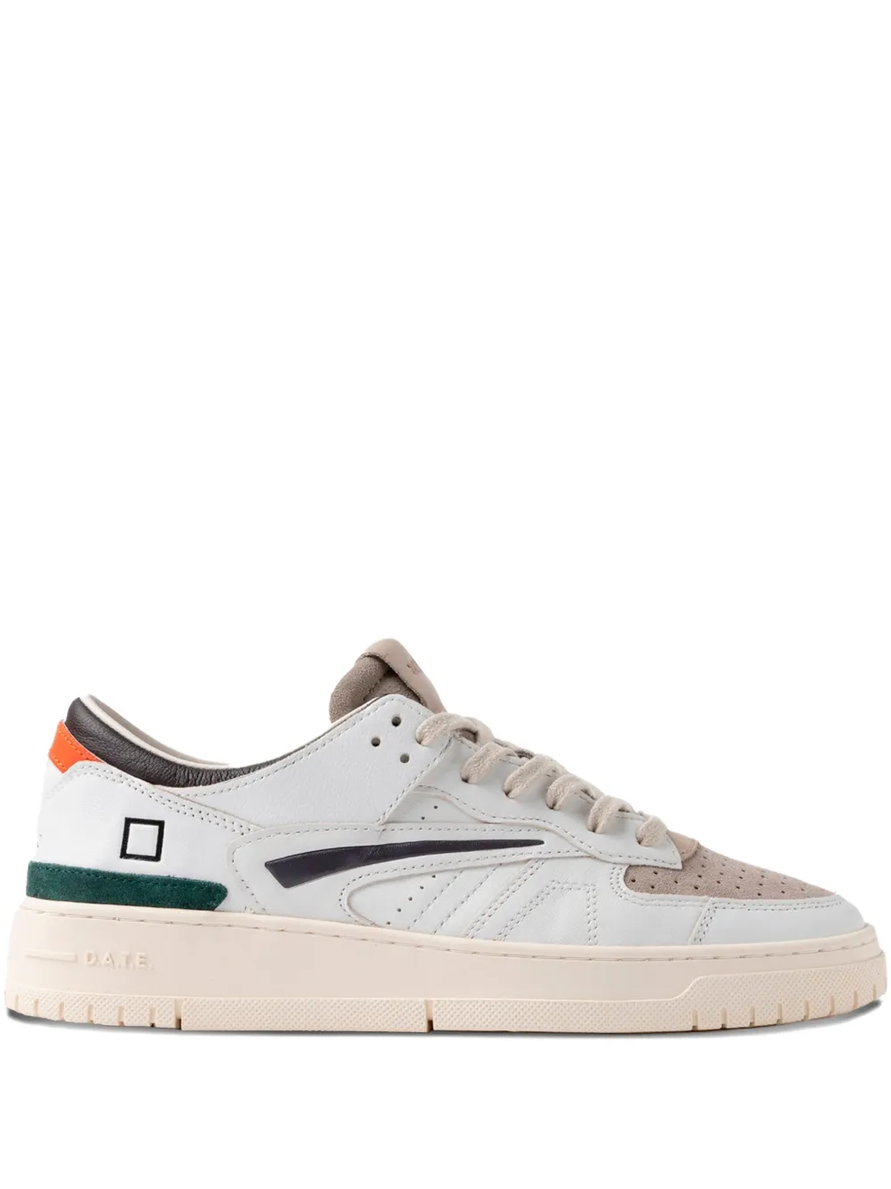 D.A.T.E. leather panelled trainers White