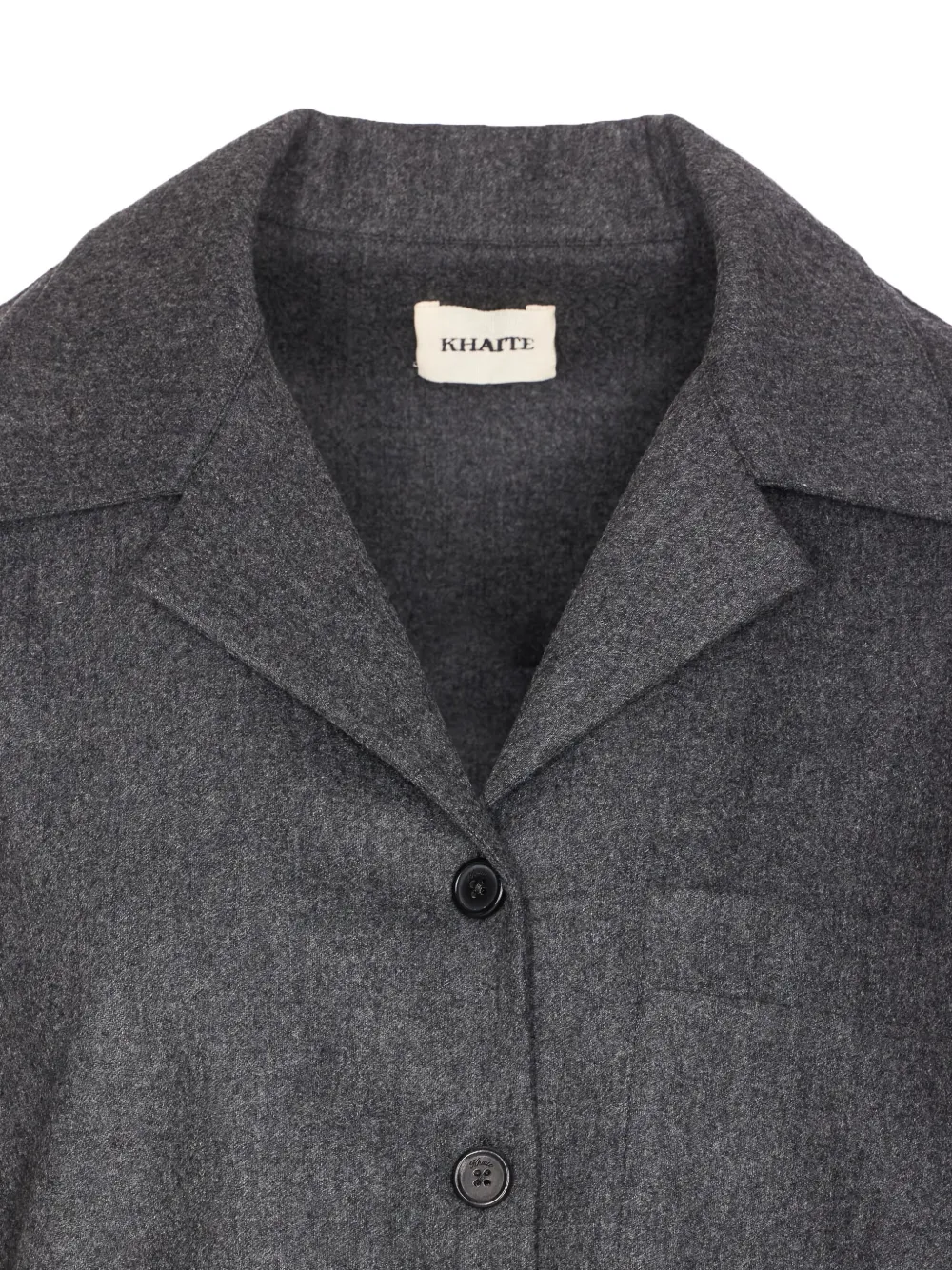 Khaite Womens Storm Riordan Camp-collar Stretch-wool And Cashmere Shirt In Gray