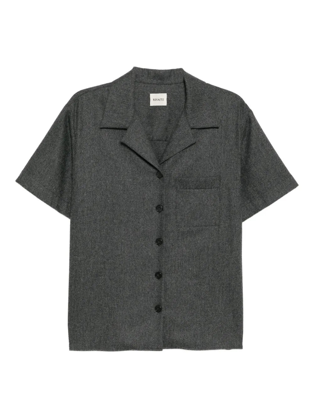KHAITE Riordan buttoned short-sleeve shirt - Grau