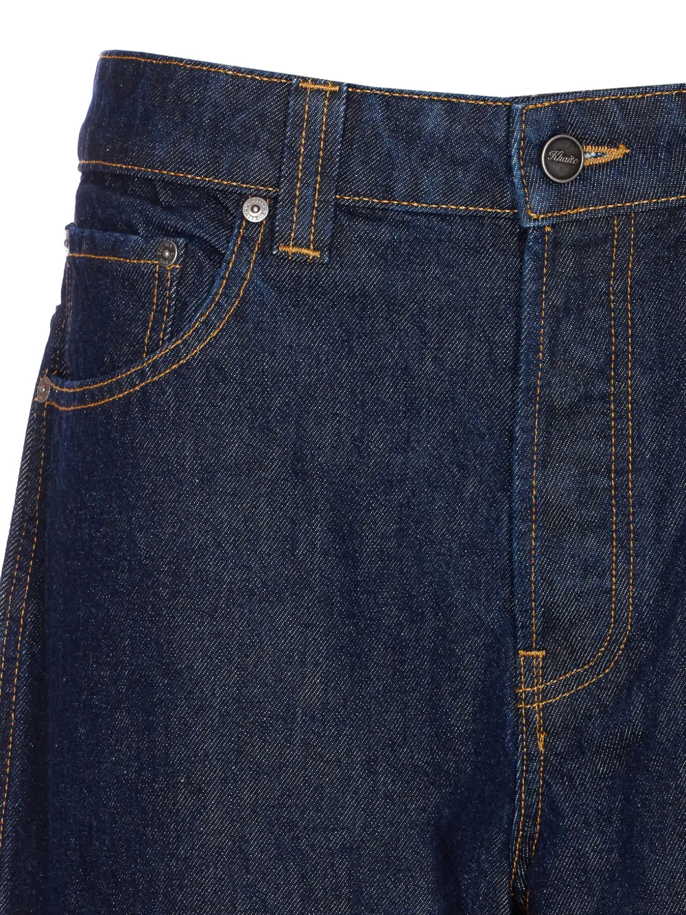 Khaite Bonnie High-waisted Wide-leg Jeans In Blue