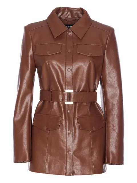 Patrizia Pepe belted button-fastening jacket