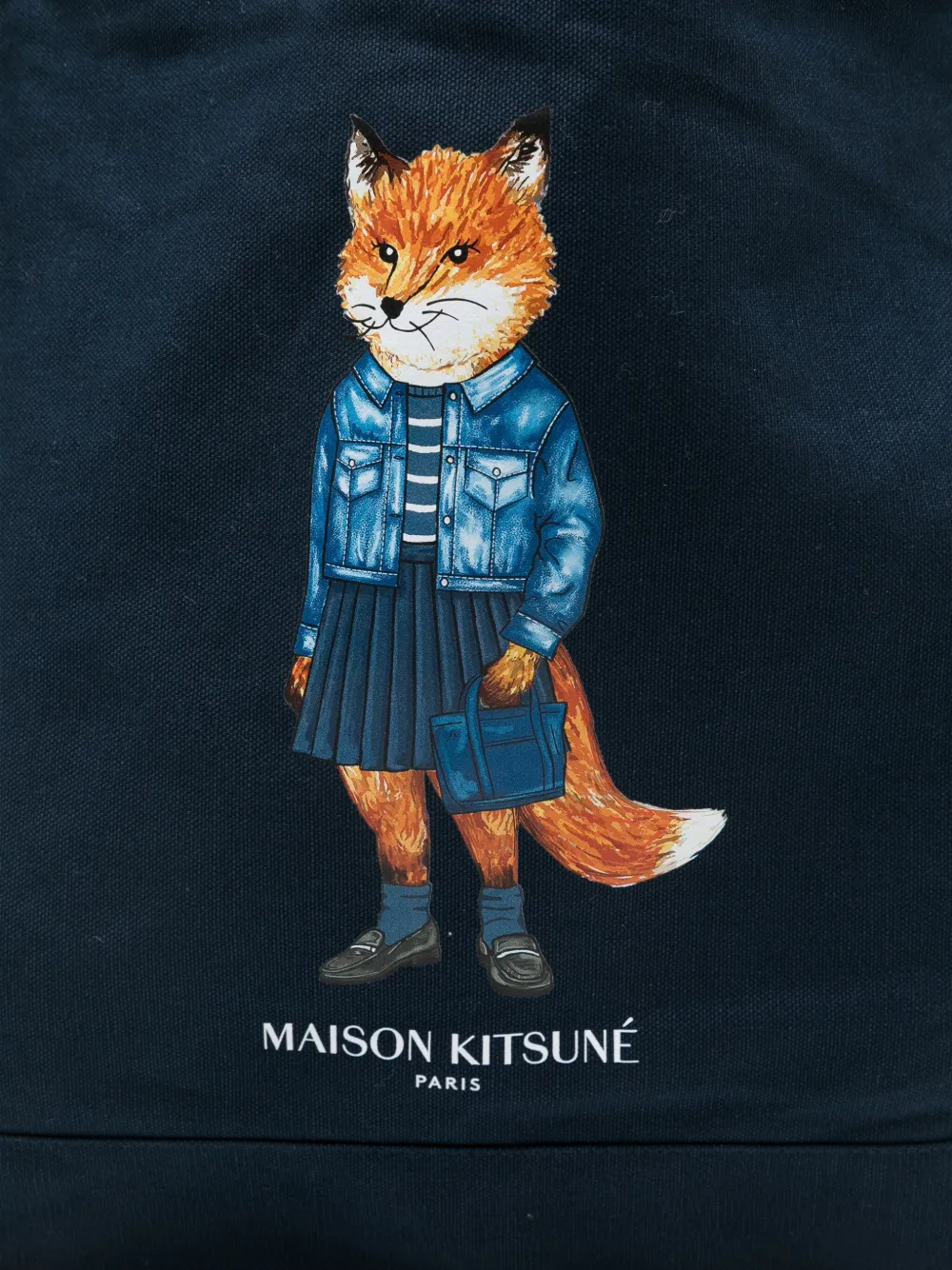 Maison Kitsuné Graphic-print Tote Bag In Blue