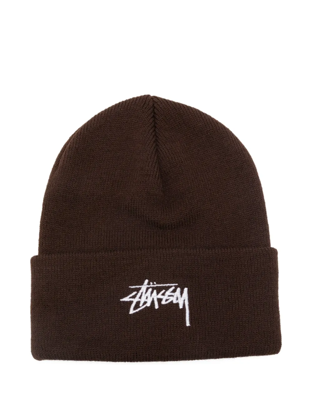 Stüssy logo-embroidered beanie | Brown | Image 1