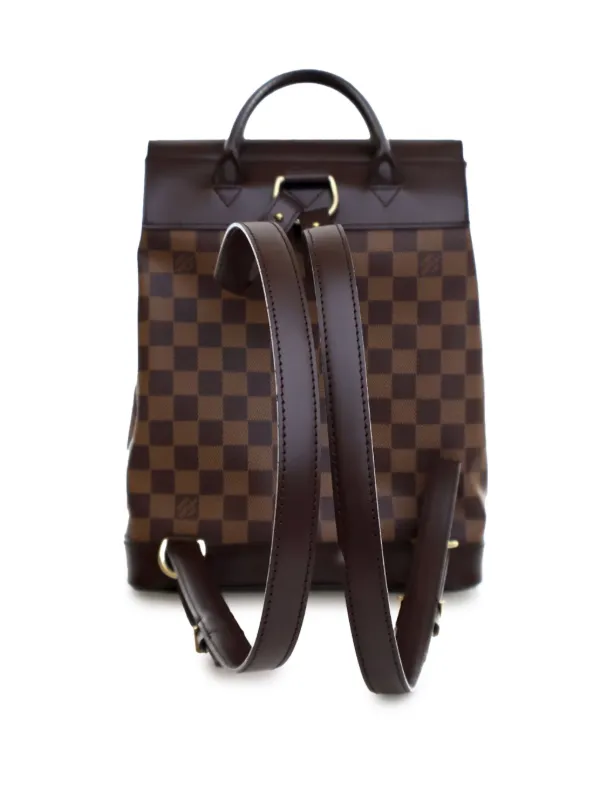 Louis Vuitton Pre-Owned 2002 Damier Ebene Soho Backpack Brown