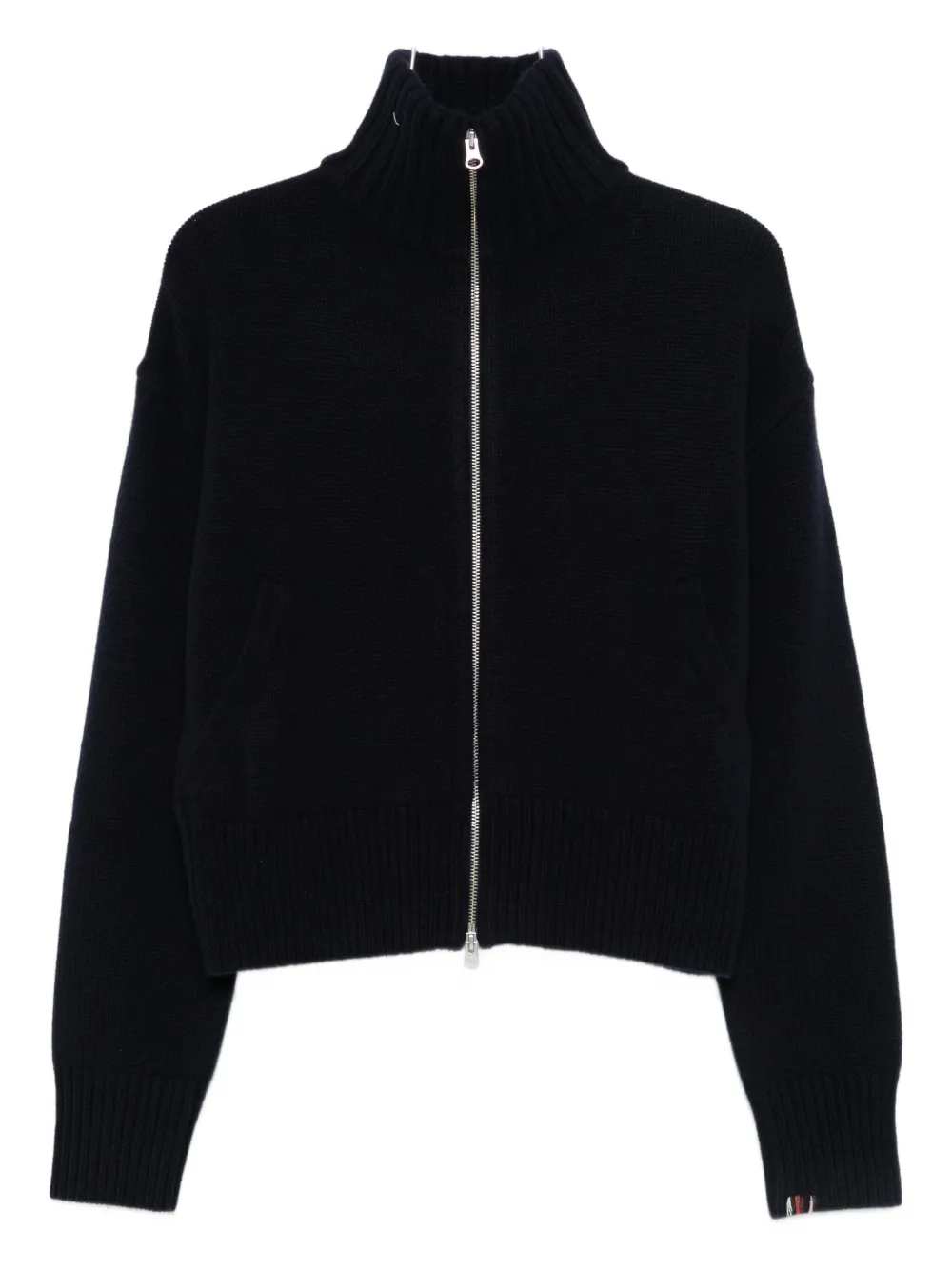Extreme Cashmere High-neck Zip-up Cardigan In Black