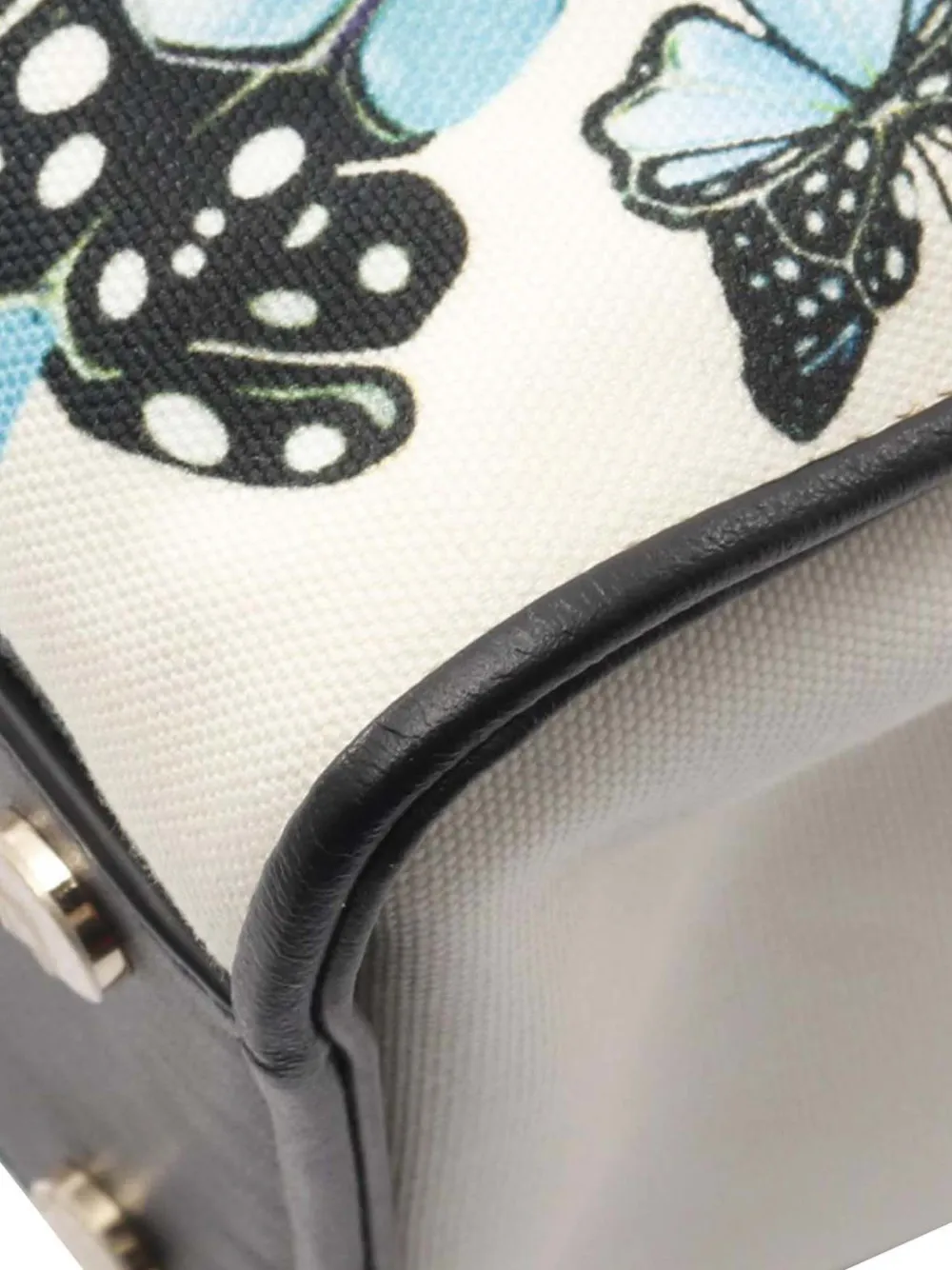 Pre-owned Bvlgari 2010-2025 Mary Katrantzou Canvas Butterfly And Snake Print Tote Satchel In Blue