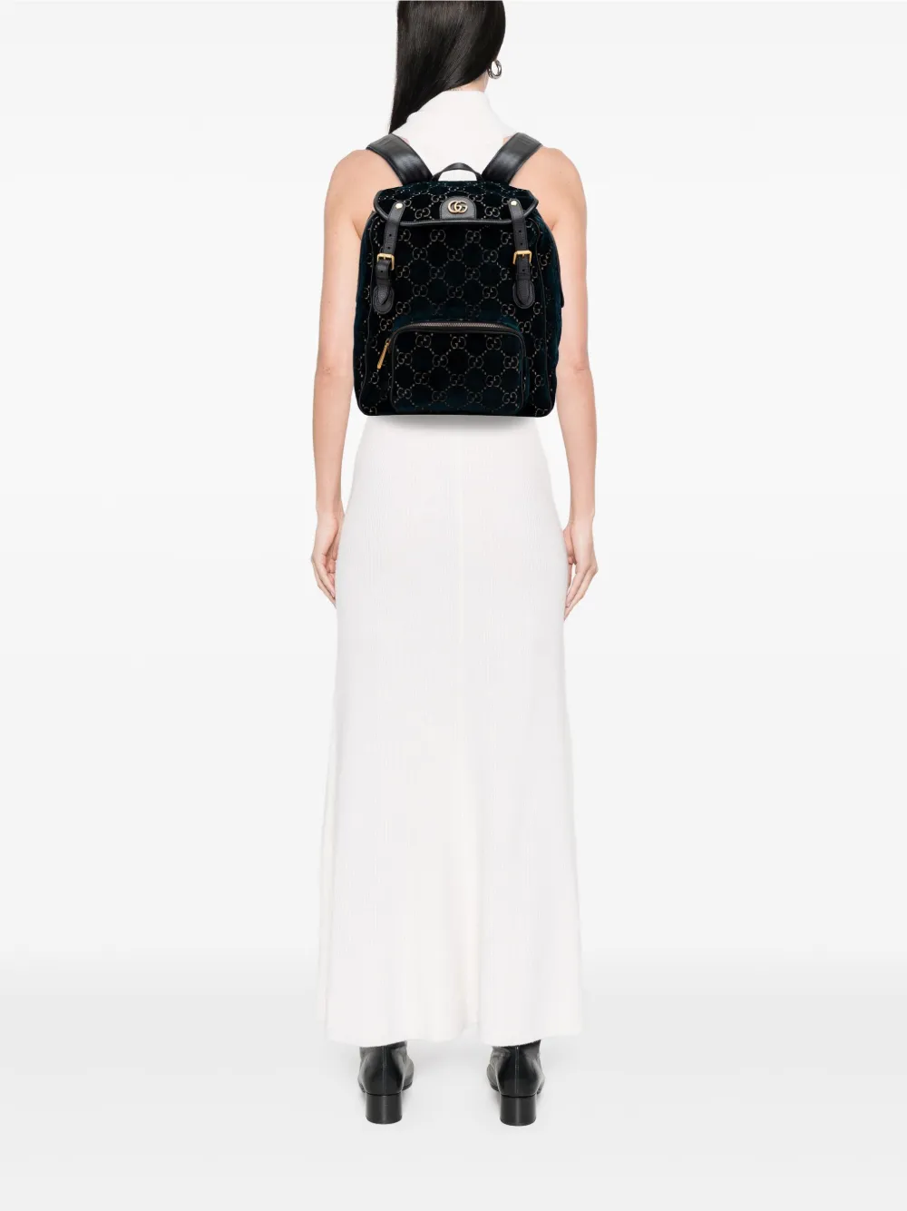 Gucci Pre-Owned 2016-2025 GG Velvet Double Buckle backpack | Pre-Owned | Image 2