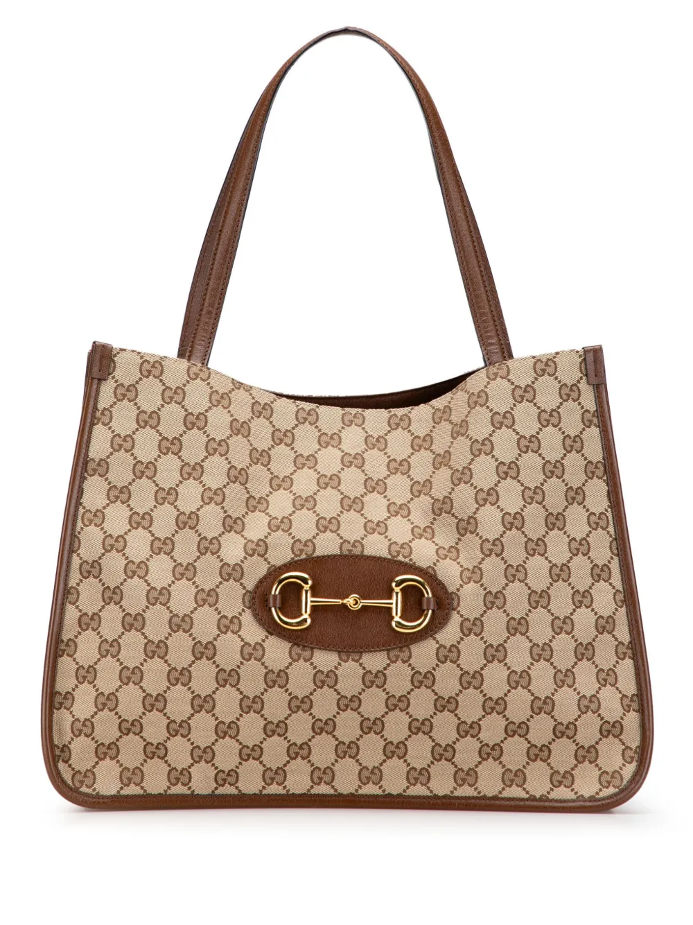 Gucci Pre-Owned 2000-2015 ミディアム GGキャンバス ホースビット 1955 トートバッグ - ブラウン Gucci Pre-Owned 2000-2015 ミディアム GGキャンバス ホースビット 1955 トートバッグ - ブラウン