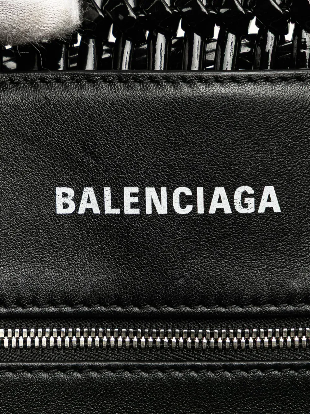 Pre-owned Balenciaga 2022 Xs Faux Leather Bistro Basket Bag Satchel In Black