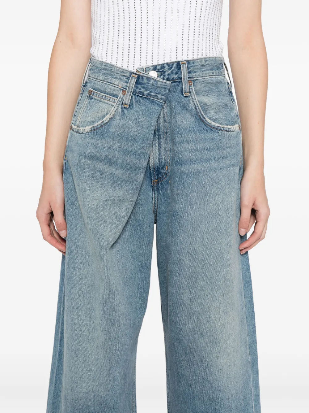 Agolde Vana Fold Jeans In Blue