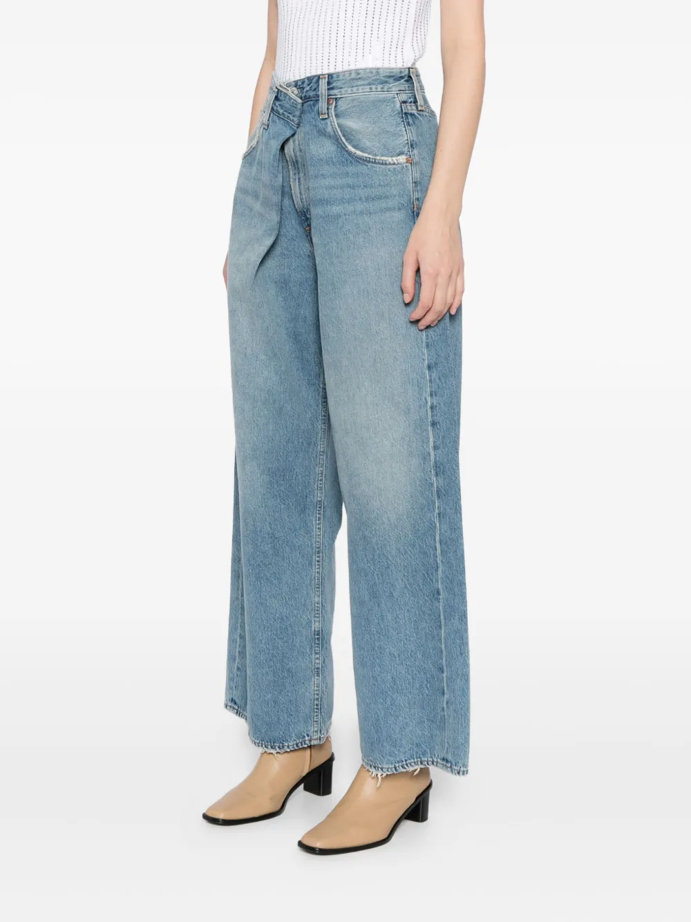 Agolde Vana Fold Jeans In Blue