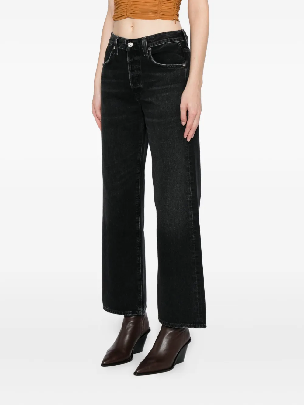 Citizens of Humanity ANNINA high-waist jeans met wijde pijpen Zwart