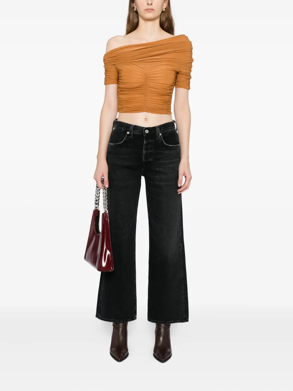 Citizens of Humanity ANNINA high-waist jeans met wijde pijpen - Zwart