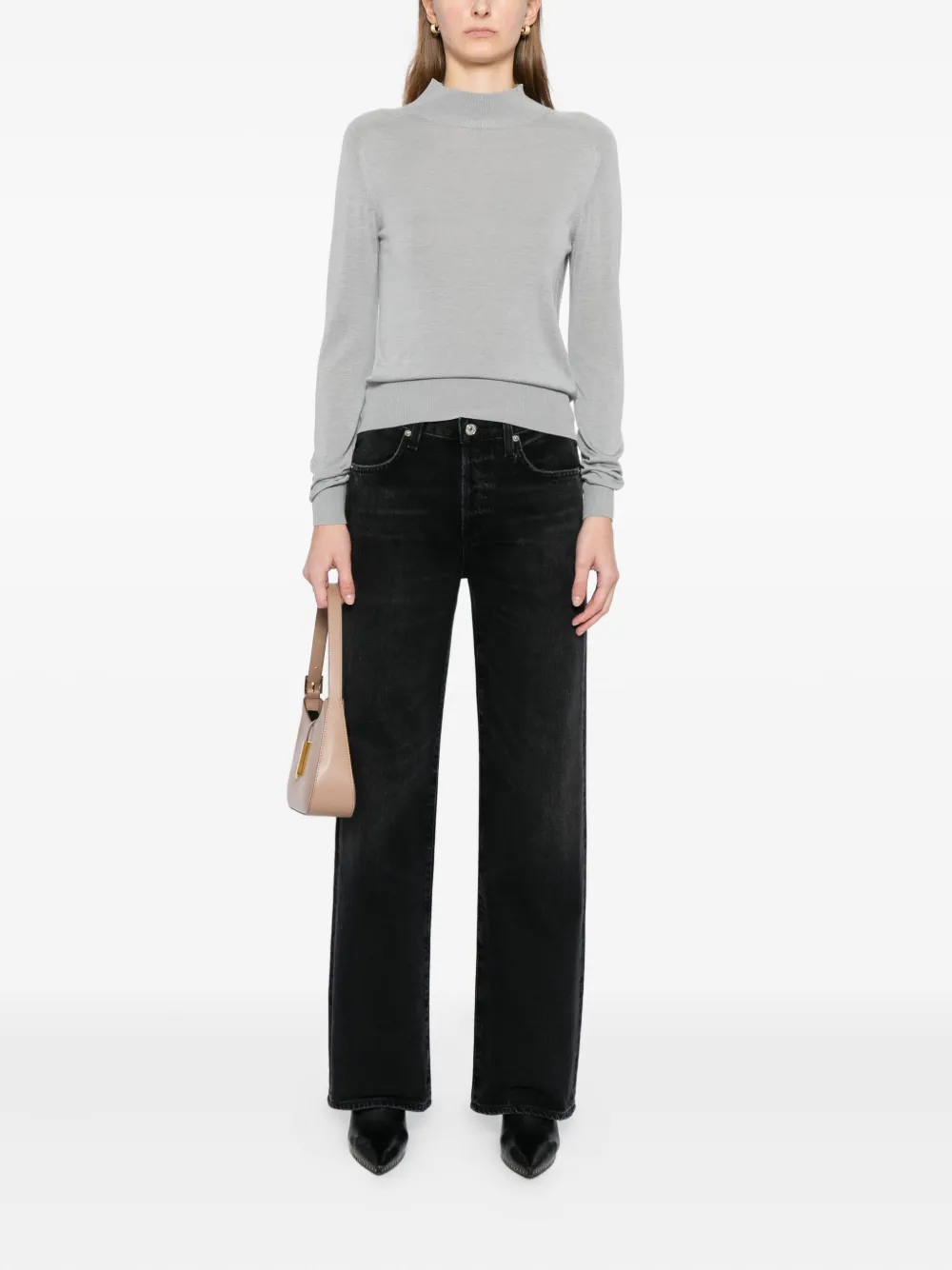 Citizens of Humanity ANNINA high-waist jeans met wijde pijpen - Zwart