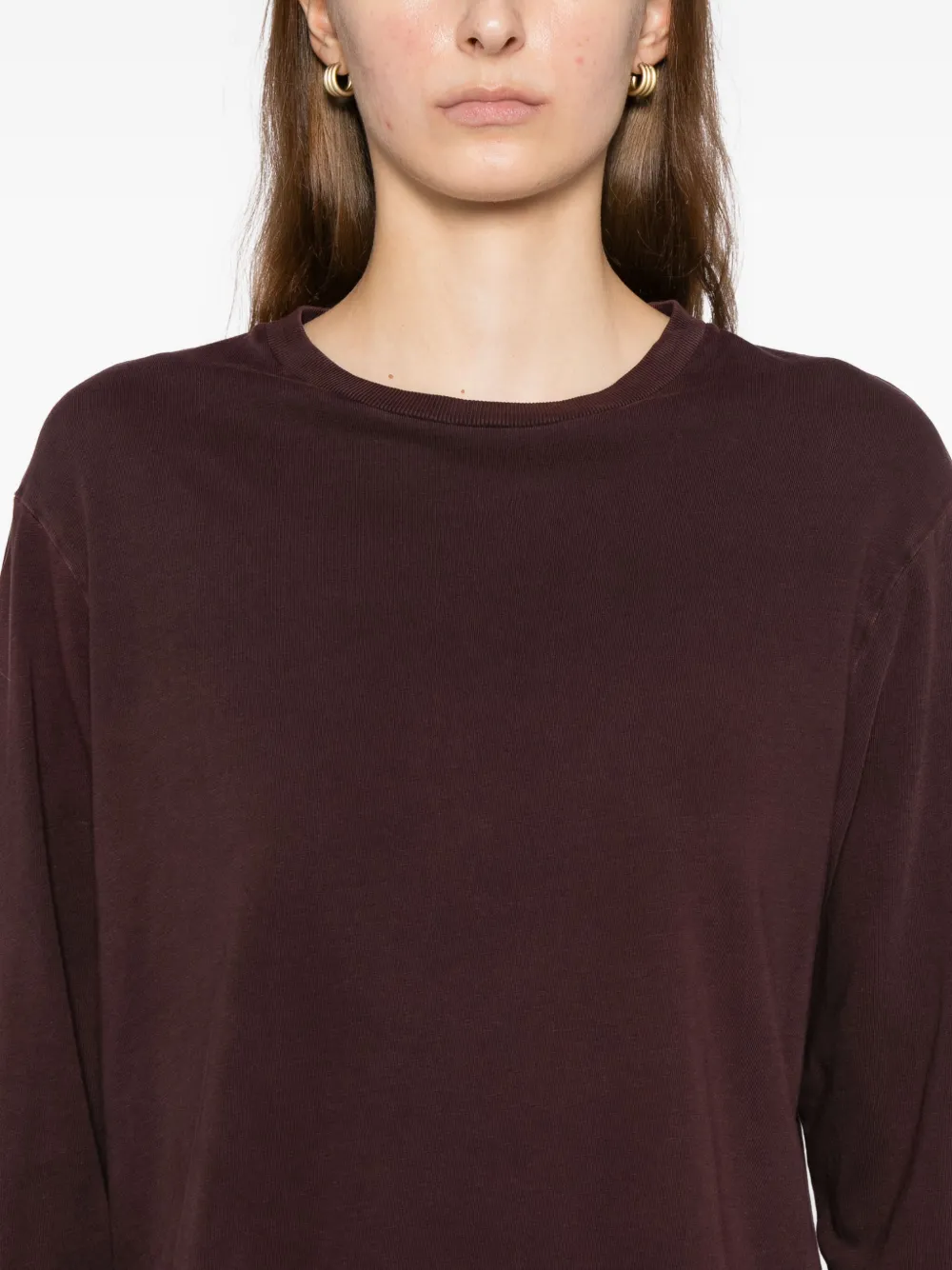 Agolde Cotton T-shirt In Brown