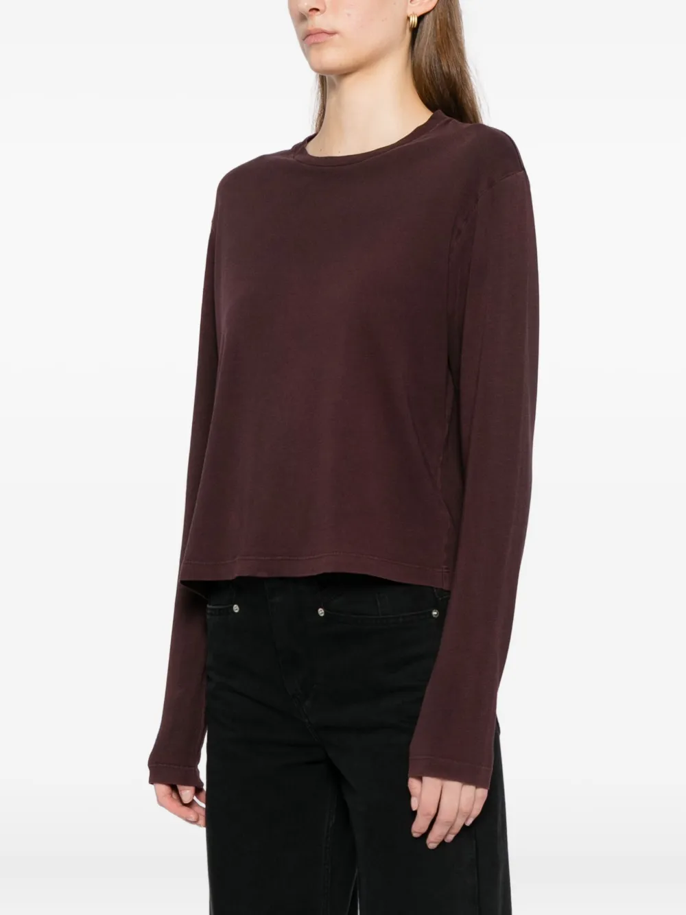 Agolde Cotton T-shirt In Brown