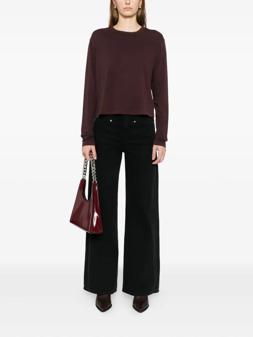 Agolde Cotton T-shirt In Brown