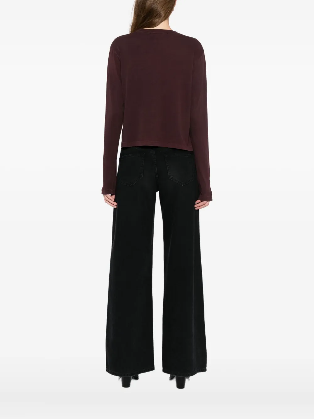 Agolde Cotton T-shirt In Brown