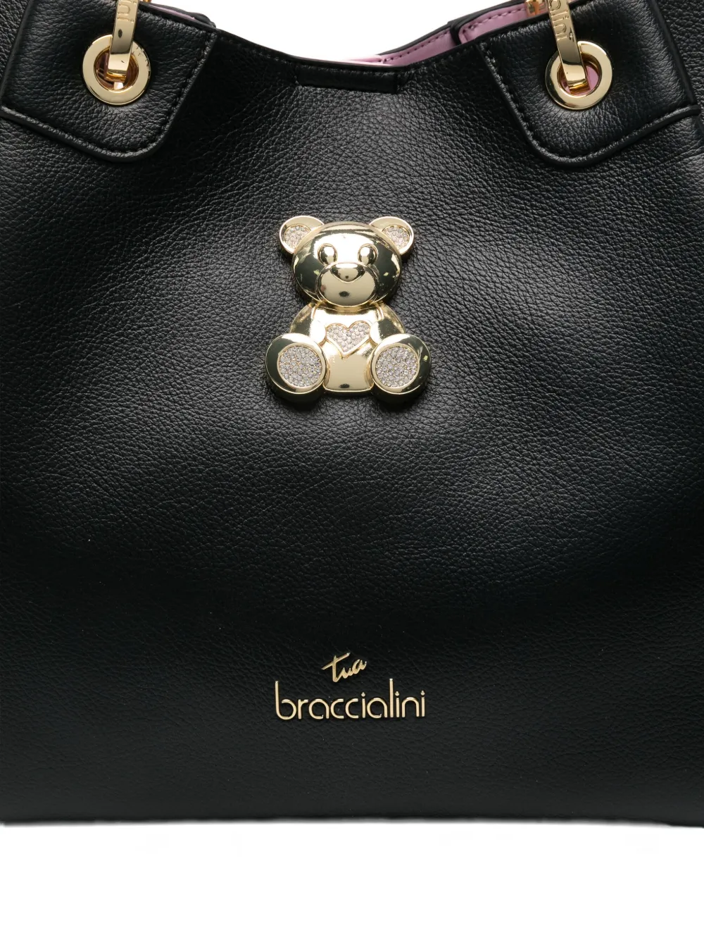 Braccialini Teddy-appliqué Tote Bag In Black