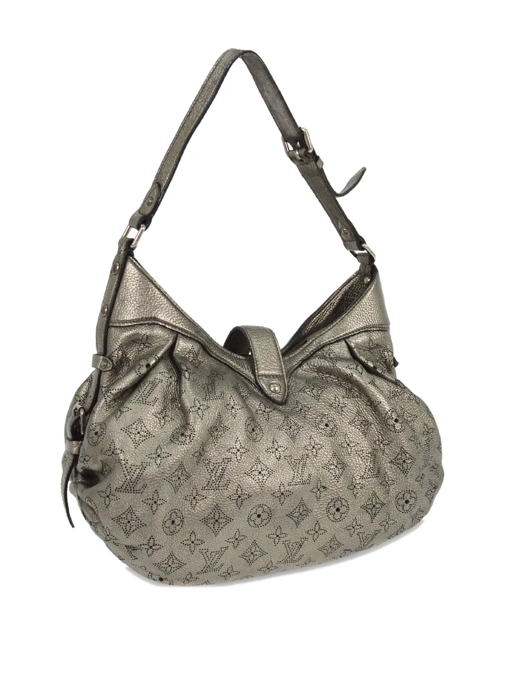 Pre-owned Louis Vuitton 2008 Small Mahina Shoulder Bag In Silver