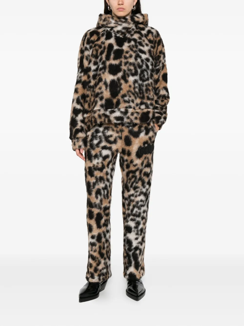 Gcds Hooded Animal-print Sweater In Animal Print