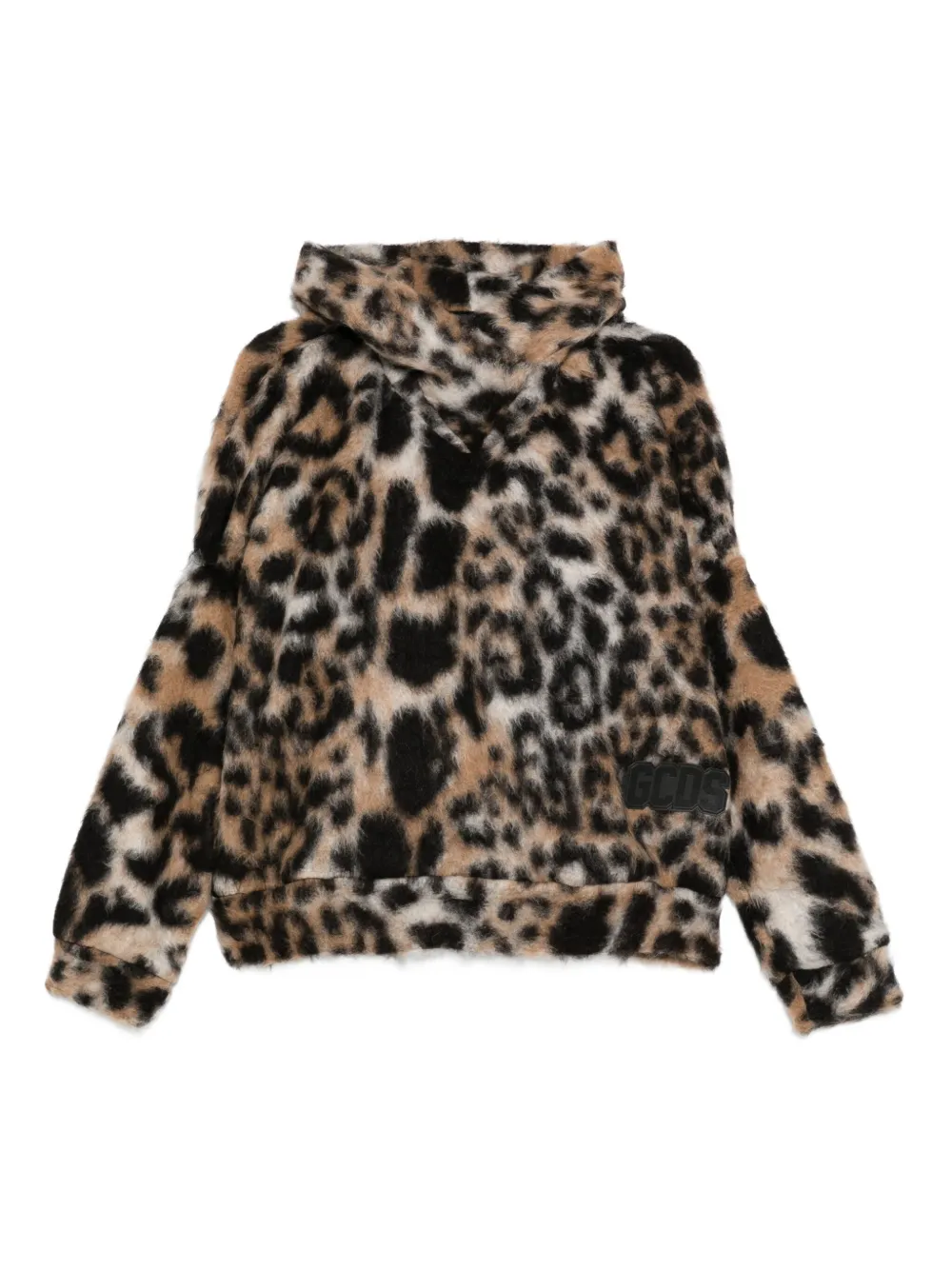 GCDS Kapuzenpullover mit Animal-Print | Braun | Image 1