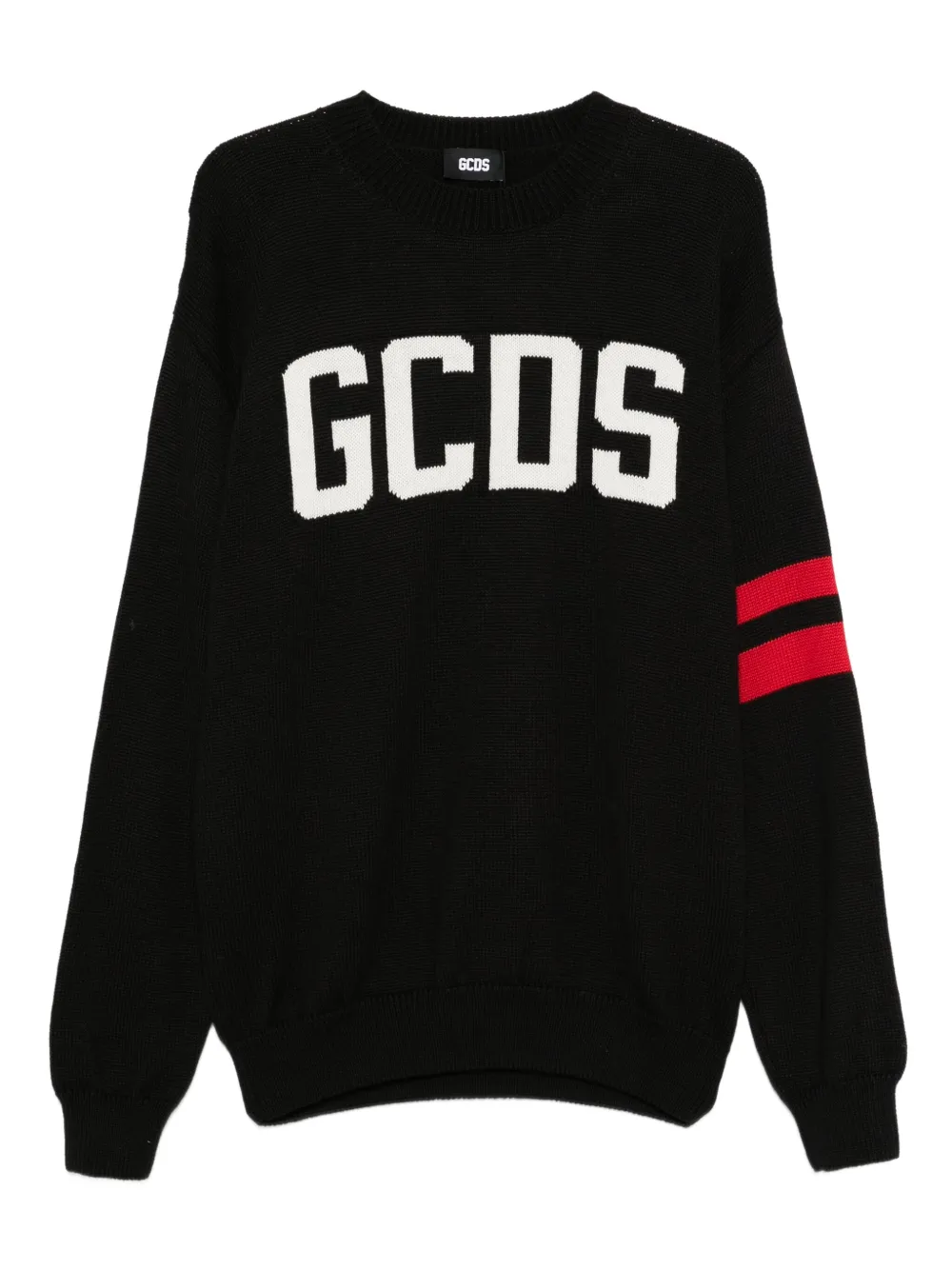 GCDS logo-detailing striped sweater | Black | Image 1