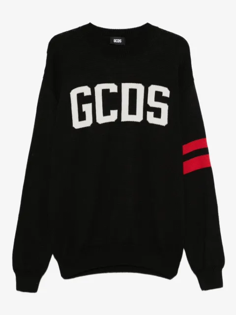 GCDS logo-detailing striped sweater 