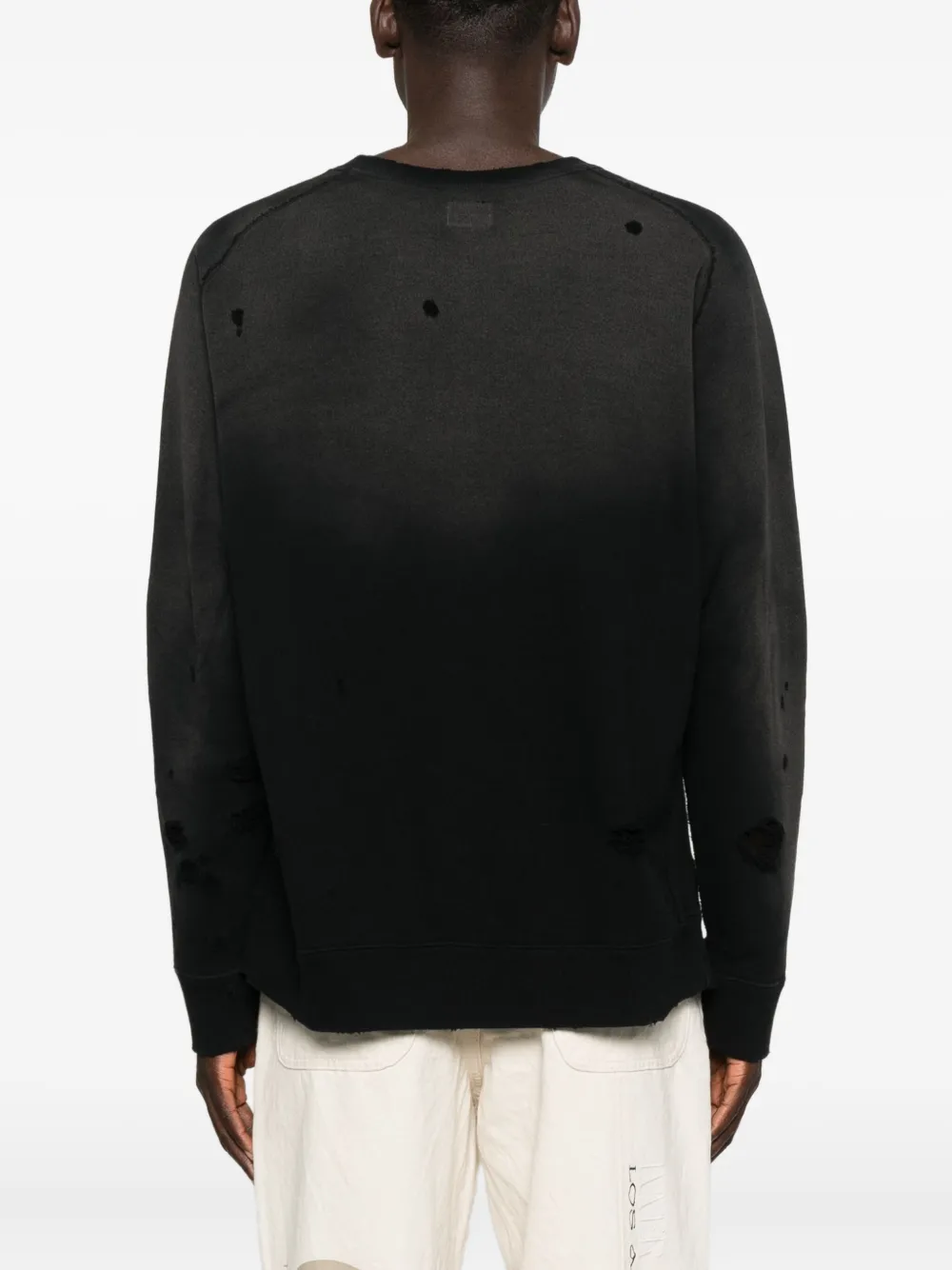 Needles Butterfly-print Distressed-effect Sweatshirt In Black