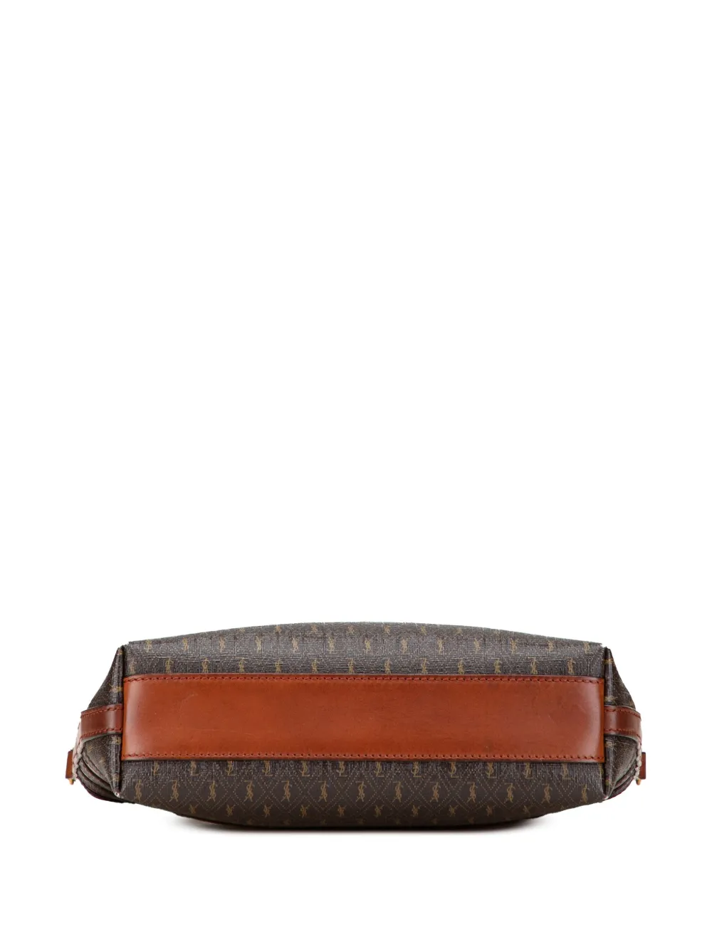 Pre-owned Saint Laurent 2021 Le Monogramme Coated Canvas And Leather Shopper Tote Satchel In Brown