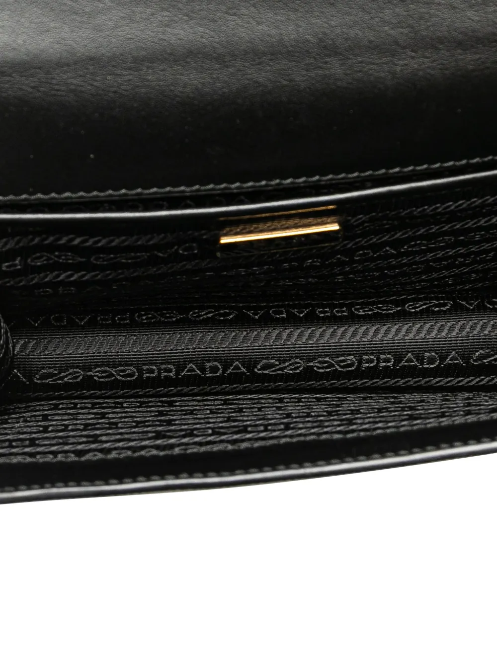 Pre-owned Prada 2010-2025 Saffiano Lux Chain Crossbody Bag In Black